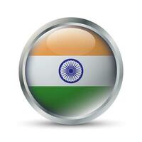 India Flag 3D Badge Illustration vector