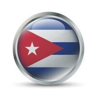 Cuba Flag 3D Badge Illustration vector