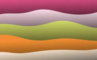 a colorful background with waves and hills vector