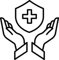 Medical Shield Outline vector illustration icon