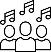 Music audience Outline vector illustration icon