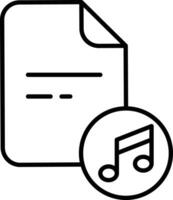 Music FIle Outline vector illustration icon