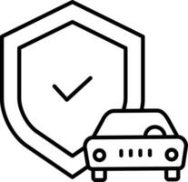 coche seguro contorno vector ilustración icono