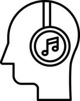 Listen Music Outline vector illustration icon