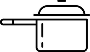 Cooker with lid Outline vector illustration icon