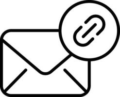 Mail Link Outline vector illustration icon