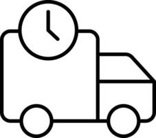 On time Delivery Outline vector illustration icon