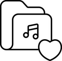 music folder Outline vector illustration icon