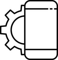 Phone settings Outline vector illustration icon