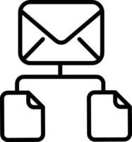 Mail Hierarchy Outline vector illustration icon