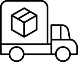 Logistics truck Outline vector illustration icon