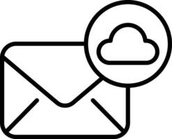 Mail Cloud data Outline vector illustration icon