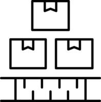 logístico cajas contorno vector ilustración icono