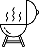 Barbecue Pot Outline vector illustration icon