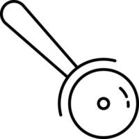 Pizza cutter Outline vector illustration icon