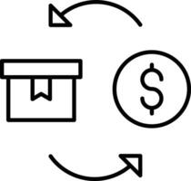 paquete costo contorno vector ilustración icono