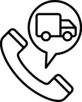Track delivery call Outline vector illustration icon