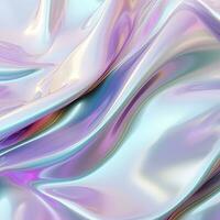 AI generated Abstract holographic iridescent foil texture Generative ai. photo
