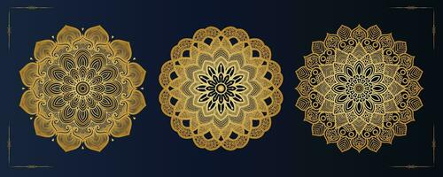 gratis vector lujo mandala modelo antecedentes y ornamental diseño para invitación, floral mándala oro mandala