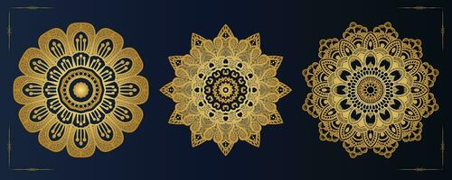 gratis vector lujo mandala modelo antecedentes y ornamental diseño para invitación, floral mándala oro mandala