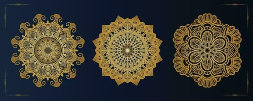 gratis vector lujo mandala modelo antecedentes y ornamental diseño para invitación, floral mándala oro mandala