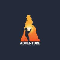 mountain climbing logo vector