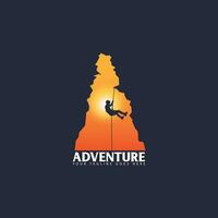 mountain climbing logo vector