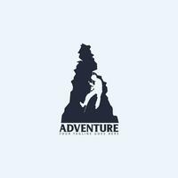 mountain climbing logo vector