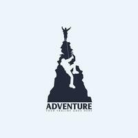 mountain climbing logo vector