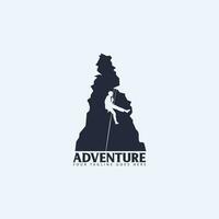 mountain climbing logo vector