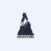mountain climbing logo vector