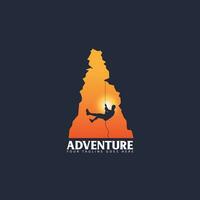 mountain climbing logo vector