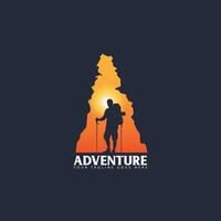 mountain climbing logo vector