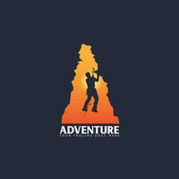 mountain climbing logo vector