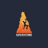 mountain climbing logo vector