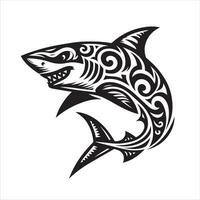 Shark tribal logo icon design illustration vector