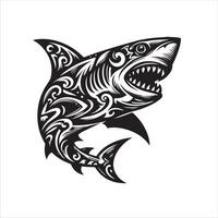 Shark tribal logo icon design illustration vector