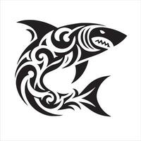 Shark tribal logo icon design illustration vector