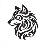 lobo tribal tatuaje logo icono diseño ilustración vector