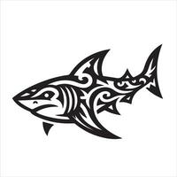 tiburón tribal logo icono diseño ilustración vector
