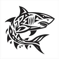 Shark tribal logo icon design illustration vector