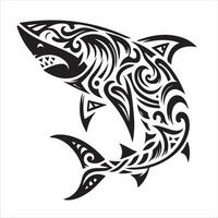 Shark tribal logo icon design illustration vector