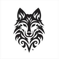 lobo tribal tatuaje logo icono diseño ilustración vector