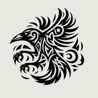 Raven tribal tattoo logo icon design vector