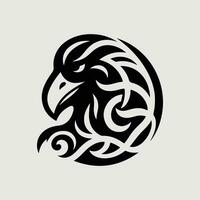 Raven tribal tattoo logo icon design vector