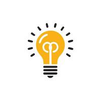 Lightbulb icon on light background. Idea symbol. Electric lamp, light, innovation, solution, creative thinking, electricity. Outline, flat and colored style. Flat design. vector