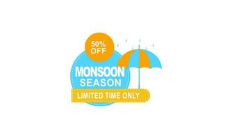 Monsoon mega sale banner template vector