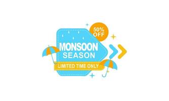 Monsoon mega sale banner template vector