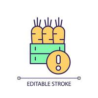 Editable product diversity challenges icon representing agricultural clusters, isolated vector, thin linear illustration. vector