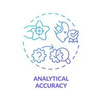 2D gradient analytical accuracy icon, creative isolated vector, thin line blue illustration representing cognitive computing. vector